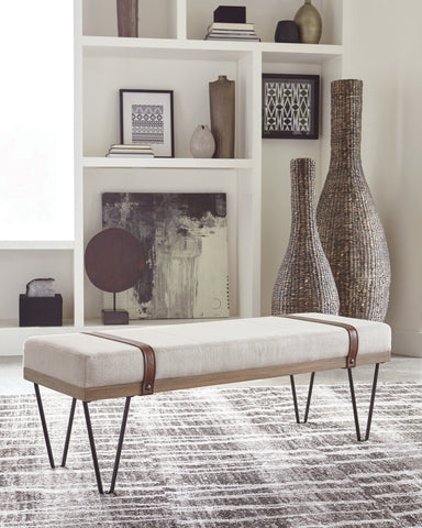 Coaster Austin Upholstered Bench Beige and Black Model 910258