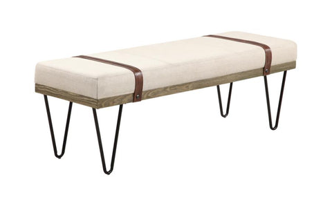 Coaster Austin Upholstered Bench Beige and Black Model 910258
