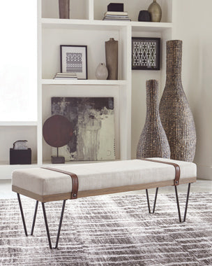 Coaster Austin Upholstered Bench Beige and Black Model 910258