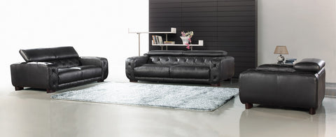 Nantes Black Italian Leather Tufted Loveseat Model VGCA911-LOVE-BLK