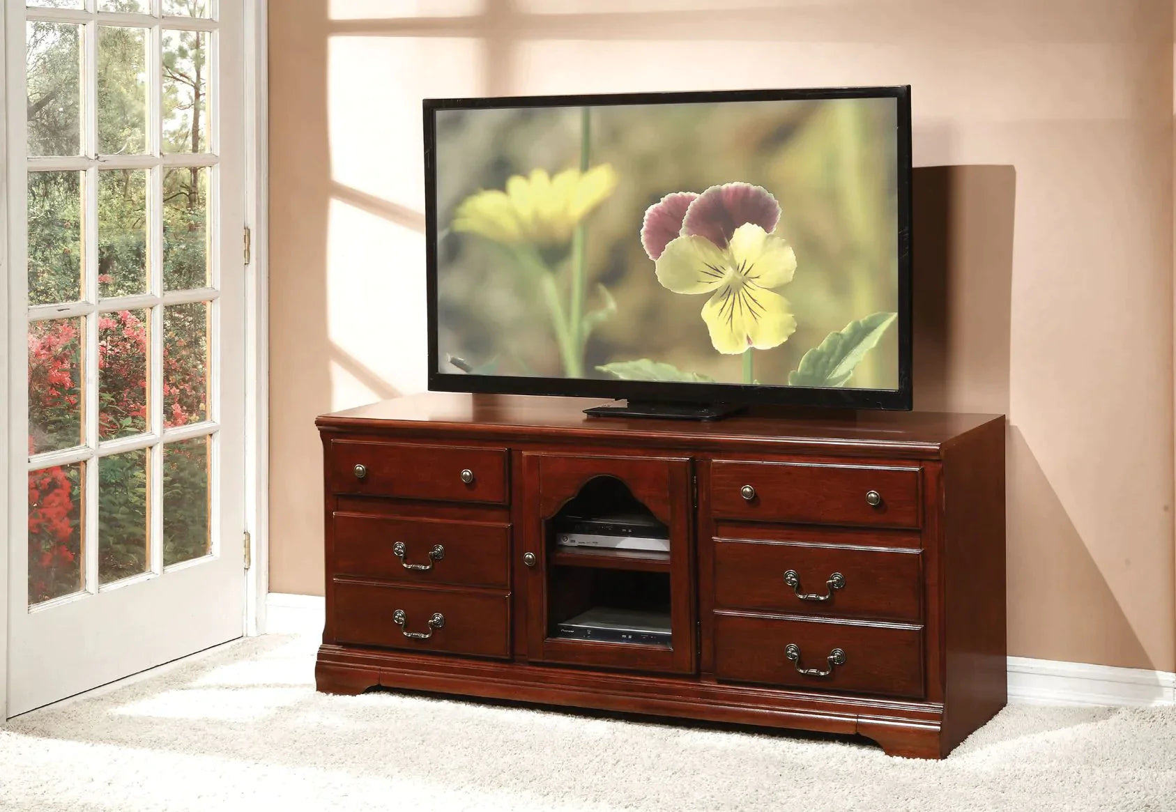 Hercules Cherry TV Stand Model 91113 By ACME Furniture