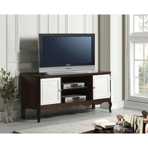 Mathias Walnut & White TV Stand Model 91230 By ACME Furniture