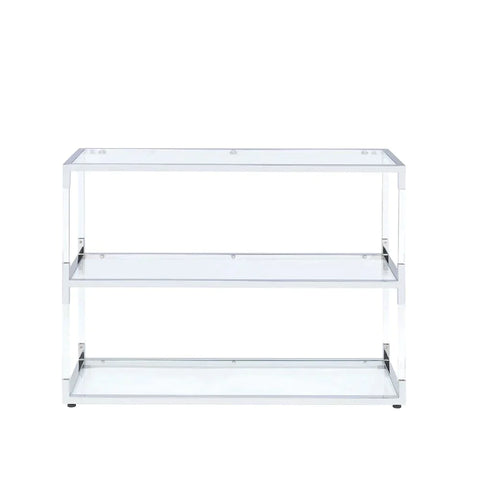 Raegan Clear Acrylic, Chrome & Clear Glass TV Stand Model 91245 By ACME Furniture