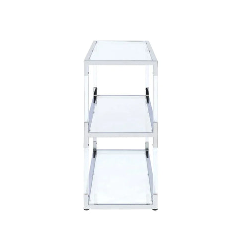 Raegan Clear Acrylic, Chrome & Clear Glass TV Stand Model 91245 By ACME Furniture
