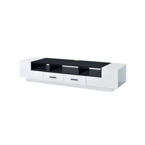 Armour White & Black TV Stand Model 91275 By ACME Furniture