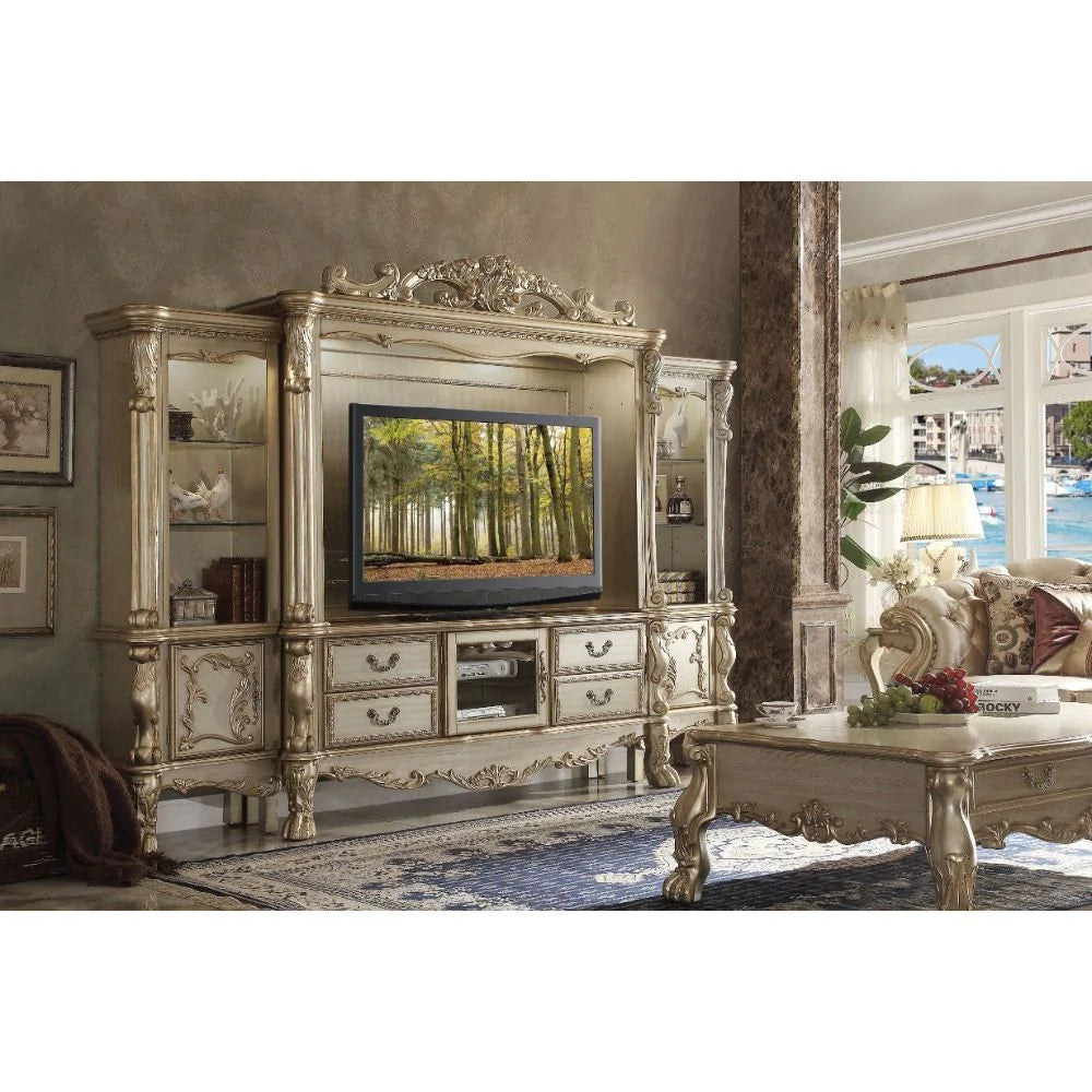 Dresden Gold Patina & Bone Entertainment Center Model 91330 By ACME Furniture