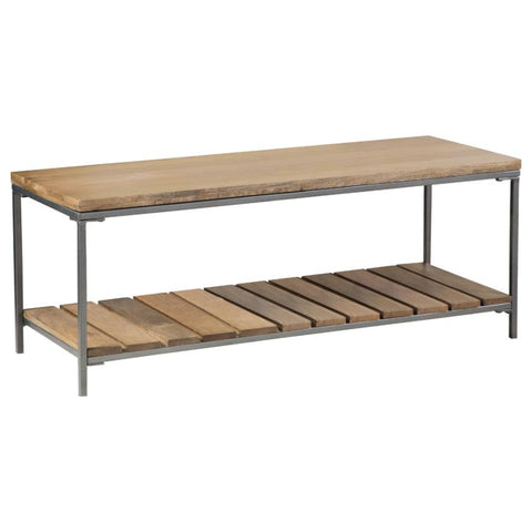 Coaster Gerbera Accent Bench with Slat Shelf Natural and Gunmetal Model 914127