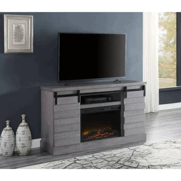 Amrita Gray Oak TV Stand Model 91616 By ACME Furniture