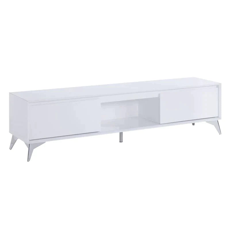 Raceloma LED, White & Chrome Finish TV Stand Model 91995 By ACME Furniture