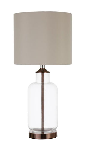 Coaster Aisha Drum Shade Table Lamp Creamy Beige and Clear Model 920015