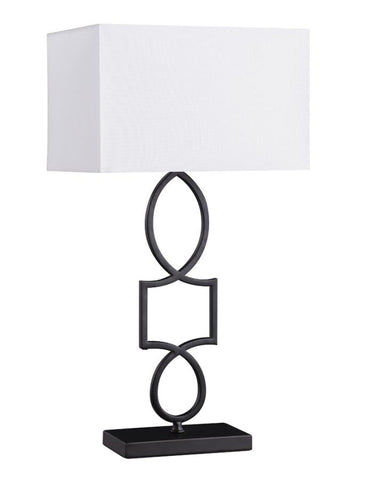 Coaster Leorio Rectangular Shade Table Lamp White and Black Model 920217
