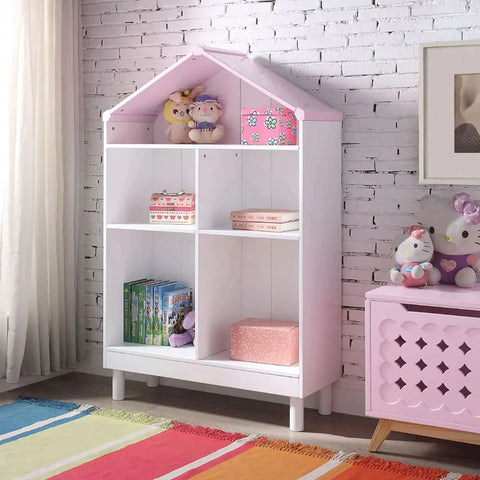 Doll Cottage White & Pink Bookshelf Model 92223 By ACME Furniture