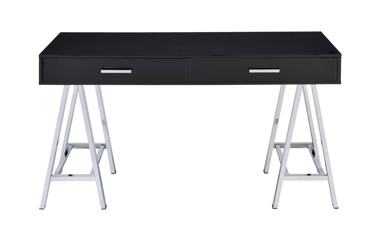 Coleen Black High Gloss & Chrome Desk Model 92227 By ACME Furniture