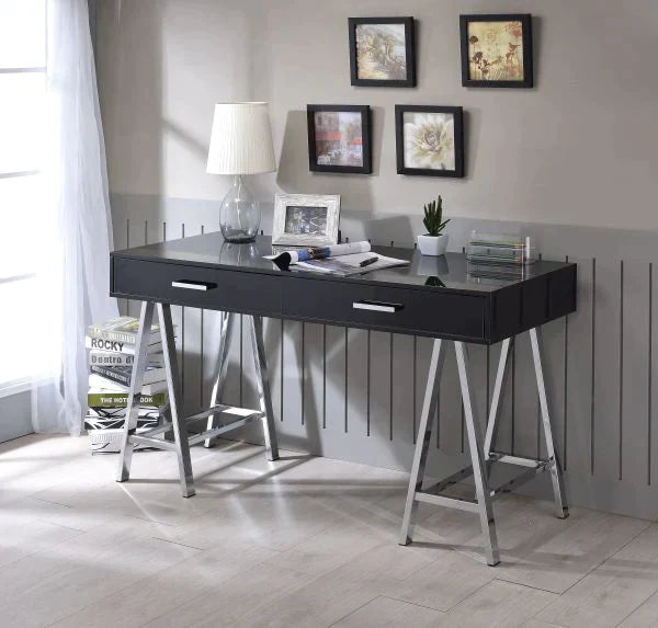 Coleen Black High Gloss & Chrome Desk Model 92227 By ACME Furniture