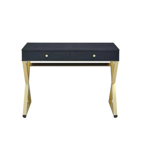 Coleen Black & Brass Desk Model 92310 By ACME Furniture