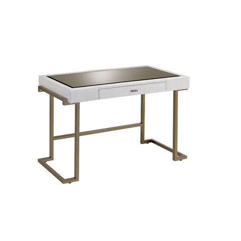 Boice White PU & Champagne Desk Model 92334 By ACME Furniture