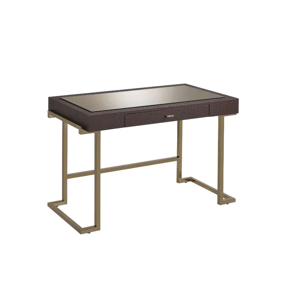 Boice Espresso PU & Champagne Desk Model 92336 By ACME Furniture