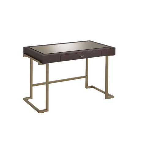 Boice Espresso PU & Champagne Desk Model 92336 By ACME Furniture