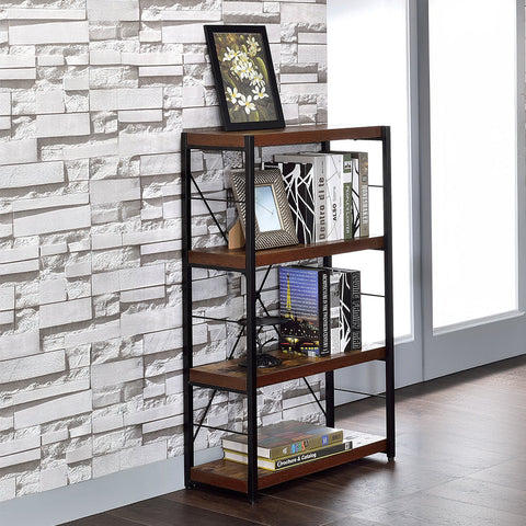 ACME Bob Weathered Oak Black Bookshelf Model 92399