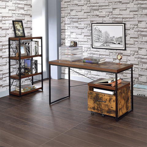 ACME Bob Weathered Oak Black Bookshelf Model 92399