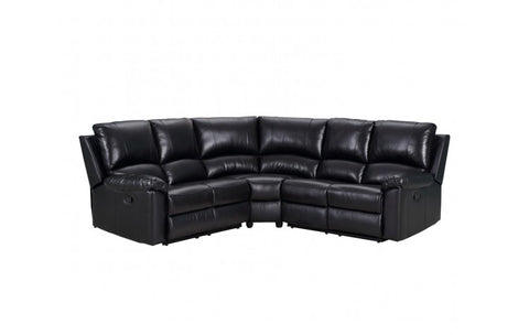 415 DivanItalia Black Sofa Set – Top Grain Italian LeatherModel:  9241-BLACK-PWR-SECT