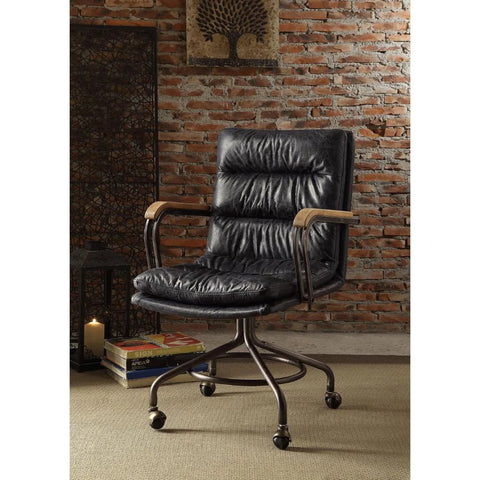 Harith Vintage Blue Top Grain Leather Executive Office Chair Model 92417 By ACME Furniture