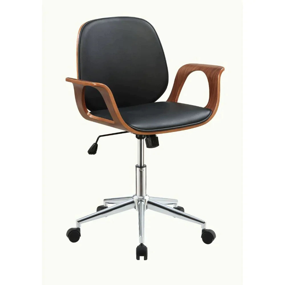 Camila Black PU & Walnut Office Chair Model 92419 By ACME Furniture
