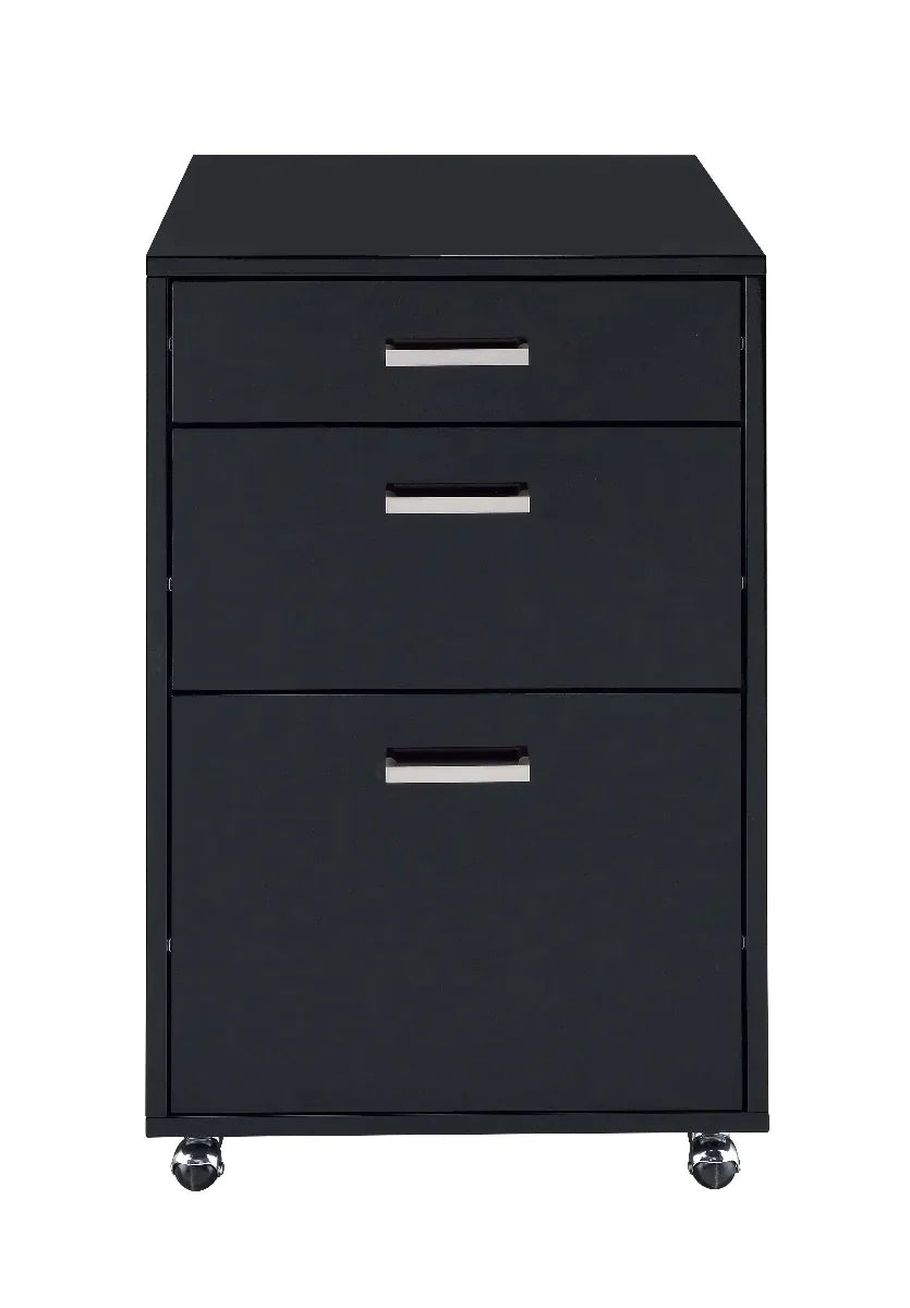 Coleen Black High Gloss & Chrome File Cabinet Model 92450 By ACME Furniture