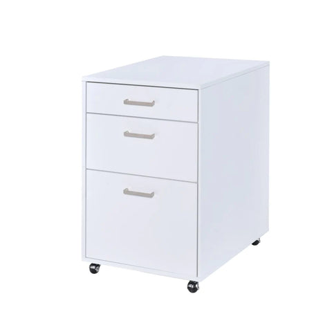 Coleen White High Gloss & Chrome File Cabinet Model 92454 By ACME Furniture
