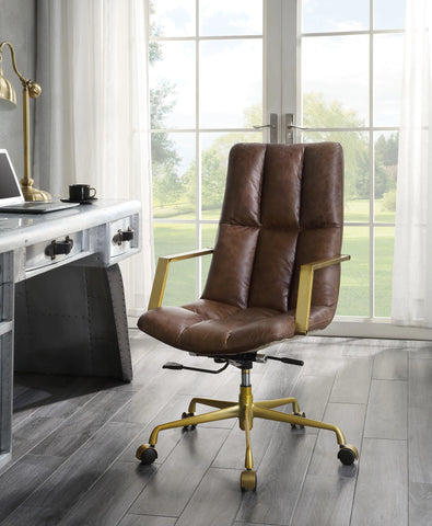 Rolento Espresso Top Grain Leather Executive Office Chair Model 92494 By ACME Furniture