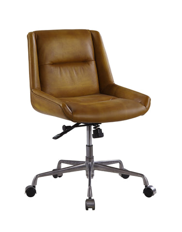 Ambler Saddle Brown Top Grain Leather Executive Office Chair Model 92499 By ACME Furniture