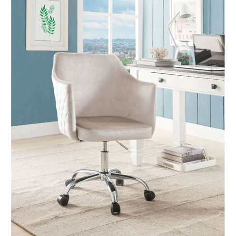 Cosgair Champagne Velvet & Chrome Office Chair Model 92506 By ACME Furniture