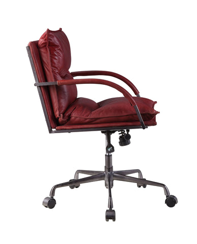 Haggar Vintage Red Top Grain Leather Executive Office Chair Model 92536 By ACME Furniture