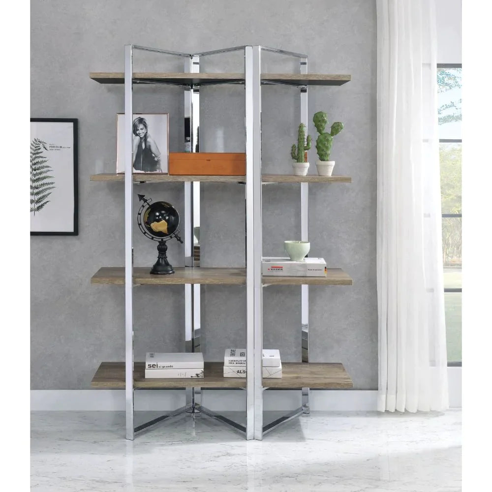 Libby Chrome Bookshelf Model 92545 By ACME Furniture