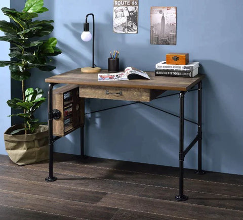 Endang Weathered Oak & Black Finish Writing Desk Model 92595 By ACME Furniture