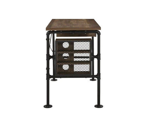 Endang Weathered Oak & Black Finish Writing Desk Model 92595 By ACME Furniture