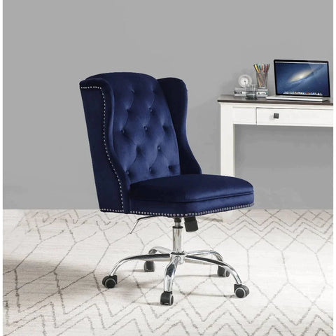 Jamesia Midnight Blue Velvet Office Chair Model 92665 By ACME Furniture