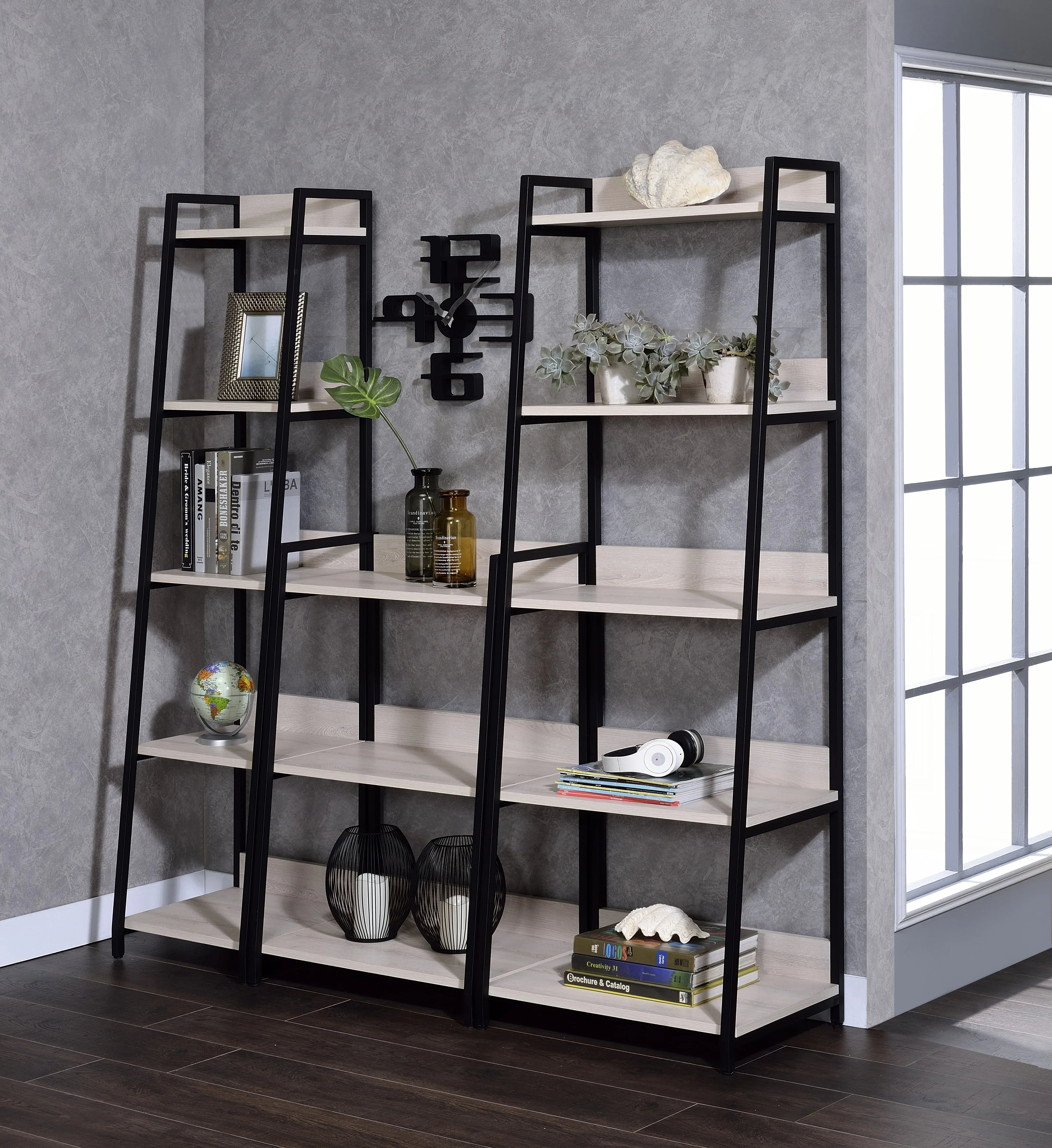 Wendral Natural & Black Bookshelf Model 92673 By ACME Furniture