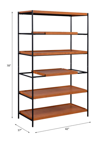 ACME Oaken Honey Oak Black Bookshelf Model 92677