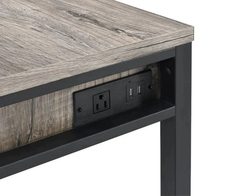 Disho Light Weathered Oak & Black Finish Desk Model 92720 By ACME Furniture