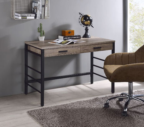 Disho Light Weathered Oak & Black Finish Desk Model 92720 By ACME Furniture