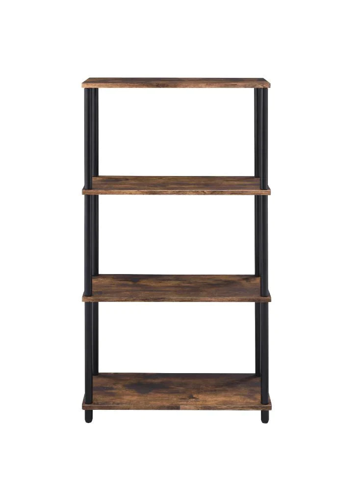 Nypho Weathered Oak & Black Finish Bookshelf Model 92735 By ACME Furniture