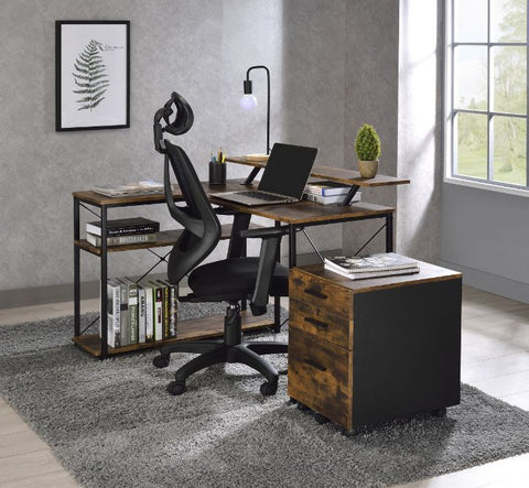 Drebo Weathered Oak & Black Finish Writing Desk Model 92755 By ACME Furniture