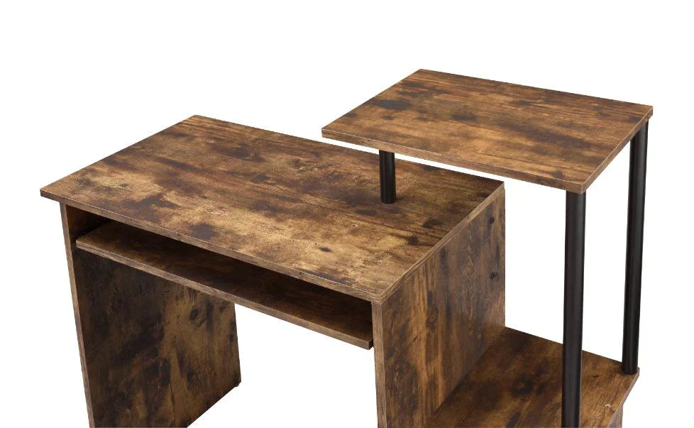 Lyphre Weathered Oak & Black Finish Desk Model 92760 By ACME Furniture