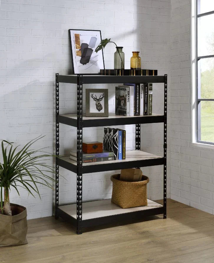 Decmus Natural & Black Finish Bookshelf Model 92784 By ACME Furniture