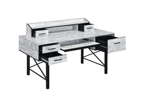 Safea Antique White & Black Finish Desk Model 92802 By ACME Furniture
