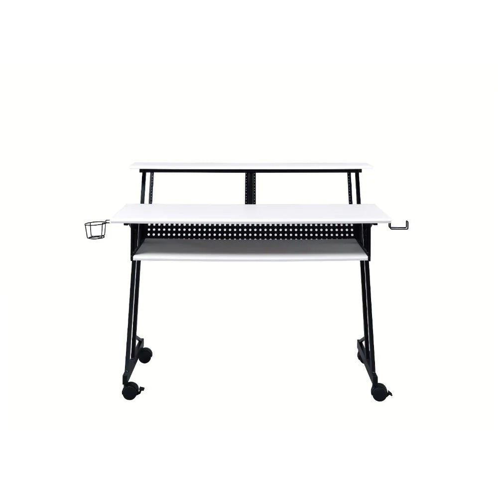 Suitor White & Black Music Desk Model 92902 By ACME Furniture