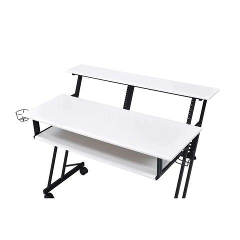 Suitor White & Black Music Desk Model 92902 By ACME Furniture