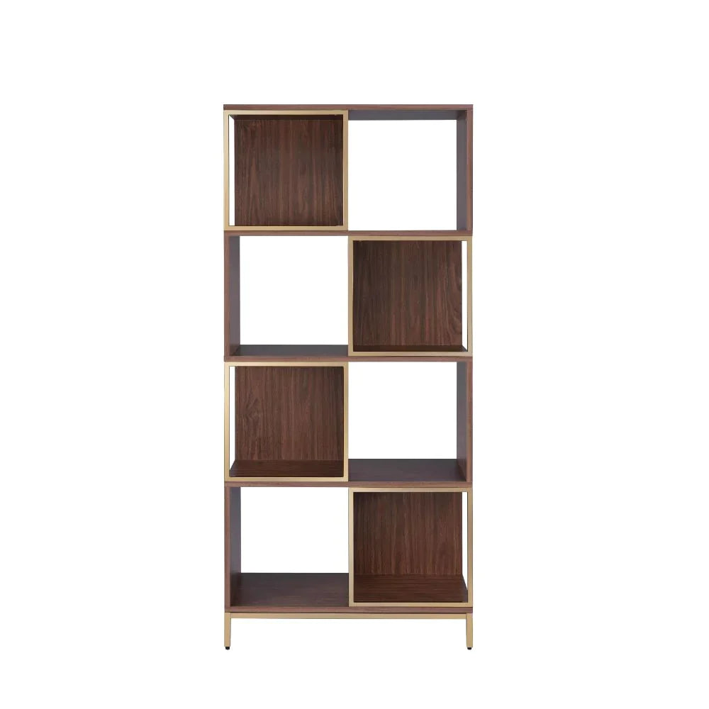 Diwan Walnut & Champagne Bookshelf Model 92922 By ACME Furniture