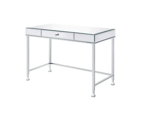 Canine Mirrored and Chrome Finish Writing Desk Model 92975 By ACME Furniture